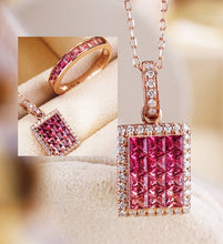 Load image into Gallery viewer, LUOWEND 18K Rose Gold Real Natural Gemstone Ring for Women