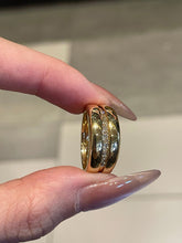 Load image into Gallery viewer, LUOWEND 18K Yellow Gold Natural Diamond Ring for Women