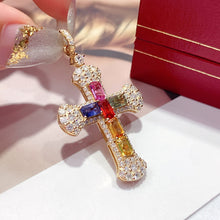 Load image into Gallery viewer, LUOWEND 18K Yellow Gold Natural Color Sapphire Pendant for Women