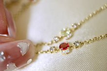 Load image into Gallery viewer, LUOWEND 18K Yellow Gold Real Natural Aquamarine Necklace for Women