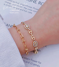 Load image into Gallery viewer, LUOWEND 18K White or Yellow Gold Real Natural Diamond Bracelet for Women