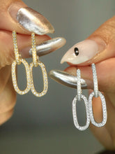 Load image into Gallery viewer, LUOWEND 18K White or Yellow Gold Natural Diamond Earrings for Women