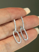 Load image into Gallery viewer, LUOWEND 18K White or Yellow Gold Natural Diamond Earrings for Women