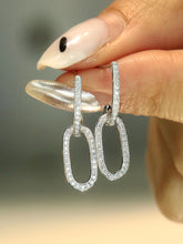 Load image into Gallery viewer, LUOWEND 18K White or Yellow Gold Natural Diamond Earrings for Women