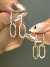 Load image into Gallery viewer, LUOWEND 18K White or Yellow Gold Natural Diamond Earrings for Women