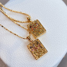 Load image into Gallery viewer, LUOWEND 18K Yellow Gold Natural Color Sapphire Pendant for Women