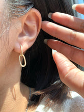 Load image into Gallery viewer, LUOWEND 18K White or Yellow Gold Natural Diamond Earrings for Women