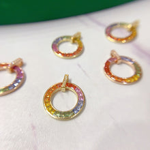 Load image into Gallery viewer, LUOWEND 18K Yellow Gold Natural Color Sapphire Necklace for Women