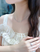 Load image into Gallery viewer, LUOWEND 18K White Gold Real Natural Diamond Necklace for Women