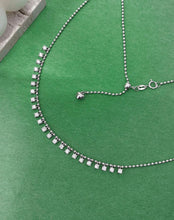 Load image into Gallery viewer, LUOWEND 18K White Gold Real Natural Diamond Necklace for Women