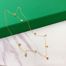 Load image into Gallery viewer, LUOWEND 18K Yellow Gold Natural Color Sapphire Necklace for Women