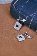 Load image into Gallery viewer, LUOWEND 18K White Gold Real Natural Diamond Pendant Necklace for Women