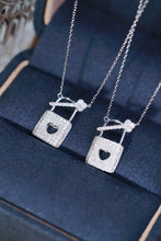 Load image into Gallery viewer, LUOWEND 18K White Gold Real Natural Diamond Pendant Necklace for Women