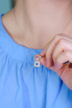 Load image into Gallery viewer, LUOWEND 18K White Gold Real Natural Diamond Pendant Necklace for Women