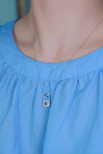 Load image into Gallery viewer, LUOWEND 18K White Gold Real Natural Diamond Pendant Necklace for Women