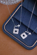 Load image into Gallery viewer, LUOWEND 18K White Gold Real Natural Diamond Pendant Necklace for Women