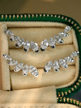 Load image into Gallery viewer, LUOWEND 18K White Gold Natural Diamond Earrings for Women
