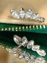 Load image into Gallery viewer, LUOWEND 18K White Gold Natural Diamond Earrings for Women