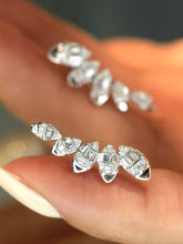 Load image into Gallery viewer, LUOWEND 18K White Gold Natural Diamond Earrings for Women