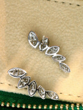 Load image into Gallery viewer, LUOWEND 18K White Gold Natural Diamond Earrings for Women