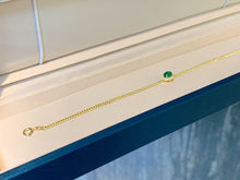 Load image into Gallery viewer, LUOWEND 18K Yellow Gold Natural Emerald Bracelet for Women