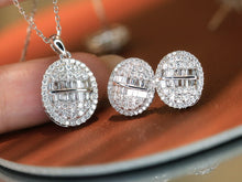 Load image into Gallery viewer, LUOWEND 18K White Gold Natural Diamond Stud Earrings for Women