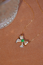 Load image into Gallery viewer, LUOWEND 18K Yellow Gold Real Natural Emerald and Diamond Gemstone Necklace for Women