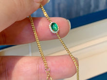 Load image into Gallery viewer, LUOWEND 18K Yellow Gold Natural Emerald Bracelet for Women