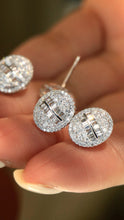 Load image into Gallery viewer, LUOWEND 18K White Gold Natural Diamond Stud Earrings for Women