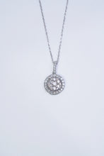 Load image into Gallery viewer, LUOWEND 18K White Gold Real Natural Diamond Pendant Necklace for Women