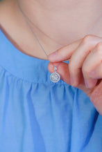 Load image into Gallery viewer, LUOWEND 18K White Gold Real Natural Diamond Pendant Necklace for Women