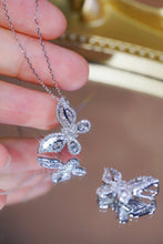 Load image into Gallery viewer, LUOWEND 18K White Gold Real Natural Diamond Pendant Necklace for Women