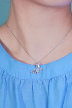 Load image into Gallery viewer, LUOWEND 18K White Gold Real Natural Diamond Pendant Necklace for Women