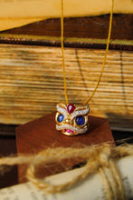 Load image into Gallery viewer, LUOWEND 18K Yellow Gold Real Natural Sapphire Necklace for Women