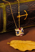 Load image into Gallery viewer, LUOWEND 18K Yellow Gold Real Natural Sapphire Necklace for Women