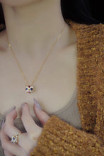 Load image into Gallery viewer, LUOWEND 18K Yellow Gold Real Natural Sapphire Necklace for Women