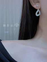 Load image into Gallery viewer, LUOWEND 18K White Gold Real Natural Diamond Drop Earrings for Women