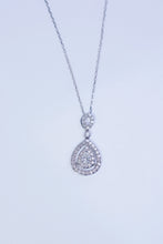 Load image into Gallery viewer, LUOWEND 18K White Gold Real Natural Diamond Pendant Necklace for Women