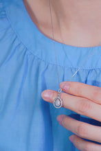 Load image into Gallery viewer, LUOWEND 18K White Gold Real Natural Diamond Pendant Necklace for Women