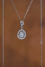 Load image into Gallery viewer, LUOWEND 18K White Gold Real Natural Diamond Pendant Necklace for Women