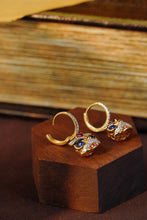 Load image into Gallery viewer, LUOWEND 18K Yellow Gold Real Natural Gemstone Hoop Earrings for Women