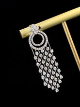 Load image into Gallery viewer, LUOWEND 18K White Gold Real Natural Diamond Drop Earrings for Women