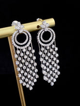 Load image into Gallery viewer, LUOWEND 18K White Gold Real Natural Diamond Drop Earrings for Women