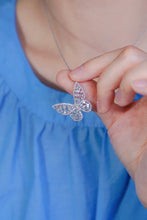 Load image into Gallery viewer, LUOWEND 18K White Gold Real Natural Diamond Pendant Necklace for Women