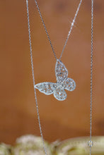 Load image into Gallery viewer, LUOWEND 18K White Gold Real Natural Diamond Pendant Necklace for Women