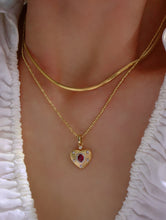 Load image into Gallery viewer, LUOWEND 18K Yellow Gold Natural Ruby Pendant for Women