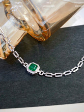 Load image into Gallery viewer, LUOWEND 18K White Gold Real Natural Diamond and Emerald Ring for Women