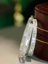 Load image into Gallery viewer, LUOWEND 18K White Gold Natural Diamond Earrings for Women