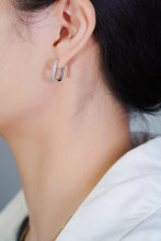 Load image into Gallery viewer, LUOWEND 18K White Gold Real Natural Diamond Hoop Earrings for Women