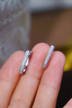 Load image into Gallery viewer, LUOWEND 18K White Gold Real Natural Diamond Hoop Earrings for Women
